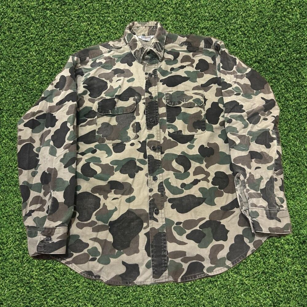 VTG 70s Five Brother Woodland Camo Flannel Shirt